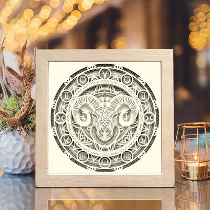 Aries Mandala – 3D Lightbox SVG File for Cricut & Silhouette