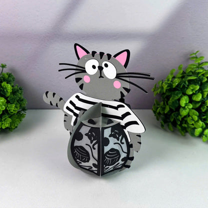 Cute Cat 3 - 3D Animal Paper Lantern File  - Cricut File  - VEKTOR KRAFT