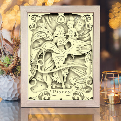 Zodiac Pisces – 3D Lightbox SVG File for Cricut & Silhouette