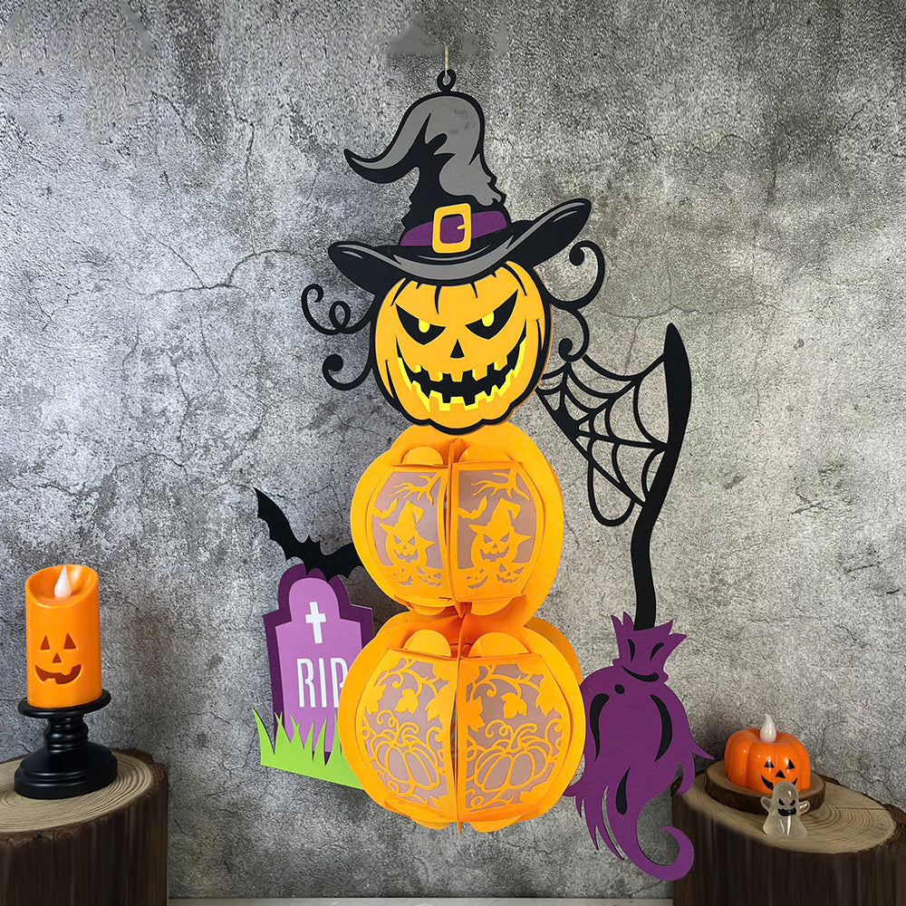 Pumpkin 2 - 3D Halloween Paper Lantern File - Cricut File  - VEKTOR KRAFT