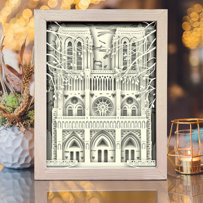 Notre-Dame de Paris – 3D Lightbox SVG File for Cricut & Silhouette