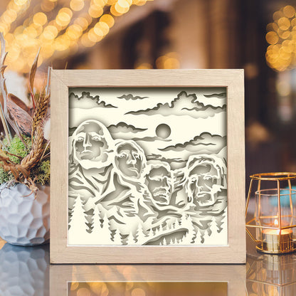 Mount Rushmore – 3D Lightbox SVG File for Cricut & Silhouette