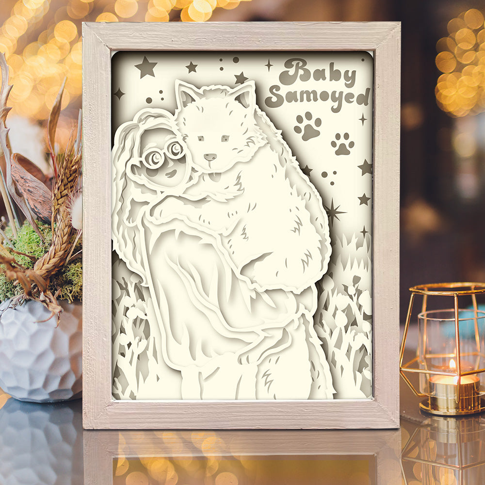 Samoyed – 3D Lightbox SVG File for Cricut & Silhouette