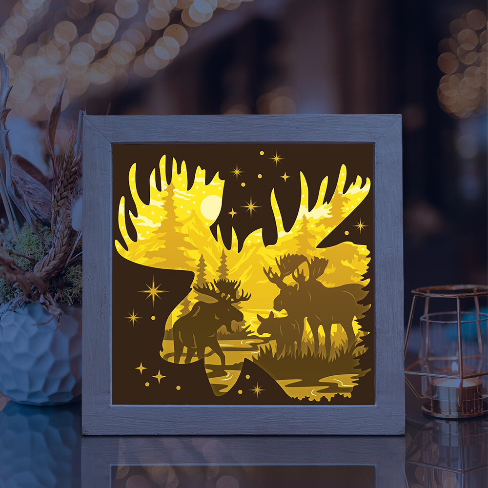 Moose 2 – 3D Lightbox SVG File for Cricut & Silhouette