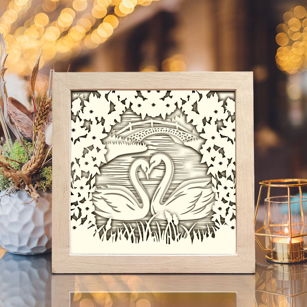 Swan 2 – 3D Lightbox SVG File for Cricut & Silhouette