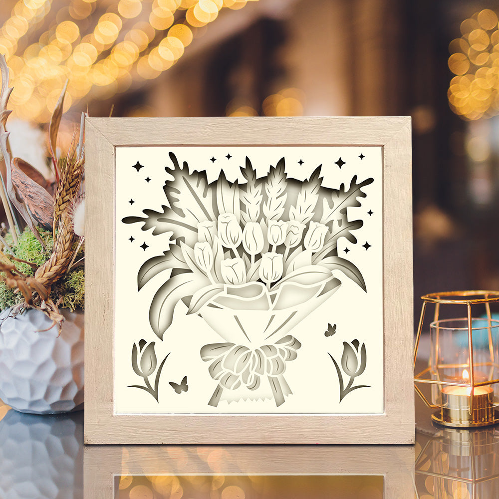 Flower Bouquet – 3D Lightbox SVG File for Cricut & Silhouette