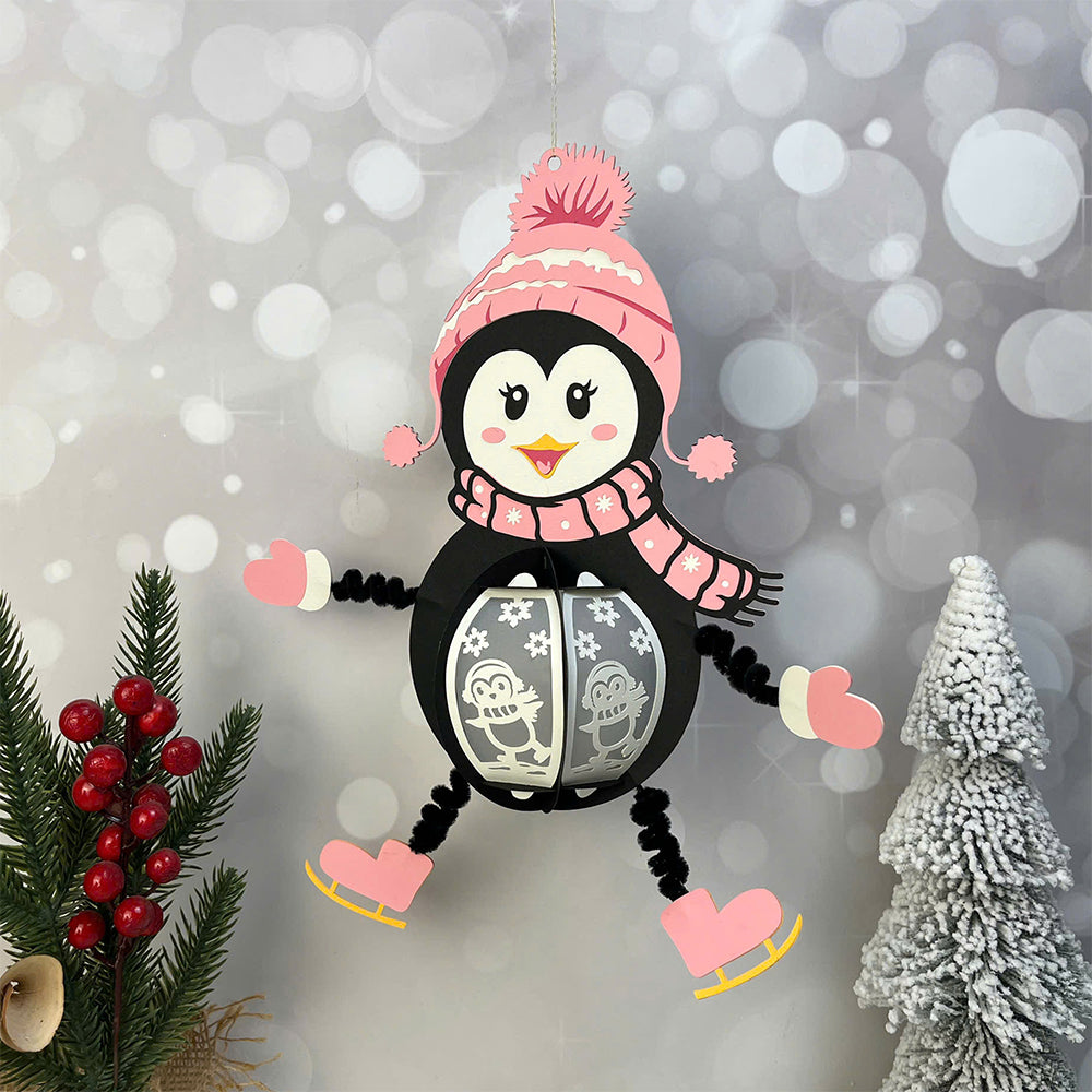 Penguin Hanging - 3D Christmas Lantern File - Cricut File  - VEKTOR KRAFT