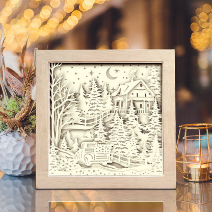 Merry Christmas 20 – 3D Lightbox SVG File for Cricut & Silhouette
