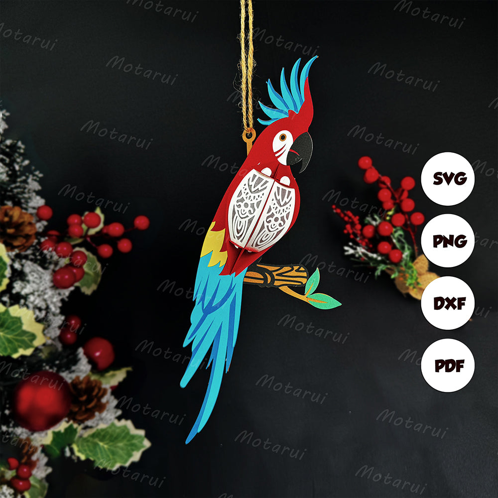 Parrot – 3D Lantern SVG File for Cricut & Silhouette