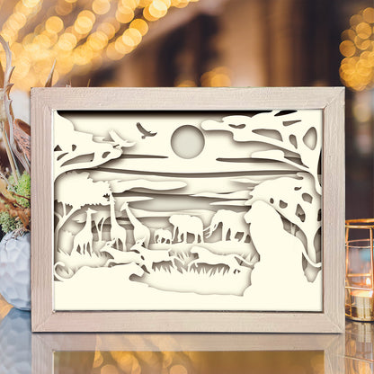 Simplified Africa Landscape – 3D Lightbox SVG File for Cricut & Silhouette