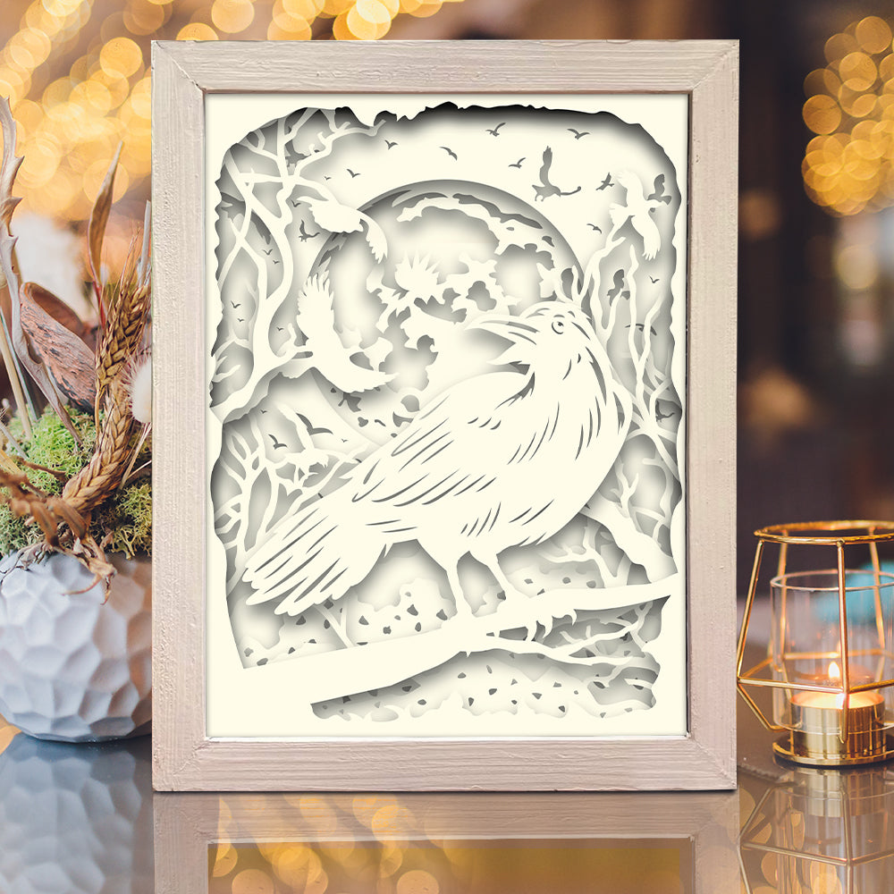 Raven – 3D Lightbox SVG File for Cricut & Silhouette