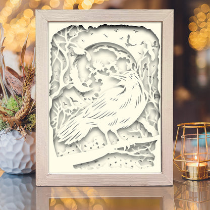 Raven – 3D Lightbox SVG File for Cricut & Silhouette