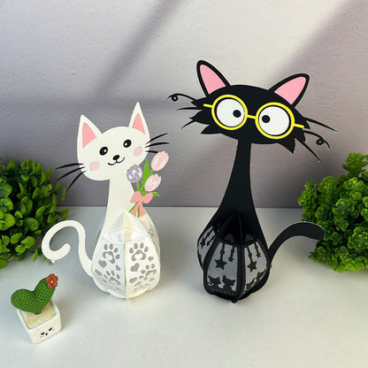 Pack 2 Cute Cat 1 - 3D Animal Paper Lantern File  - Cricut File  - VEKTOR KRAFT
