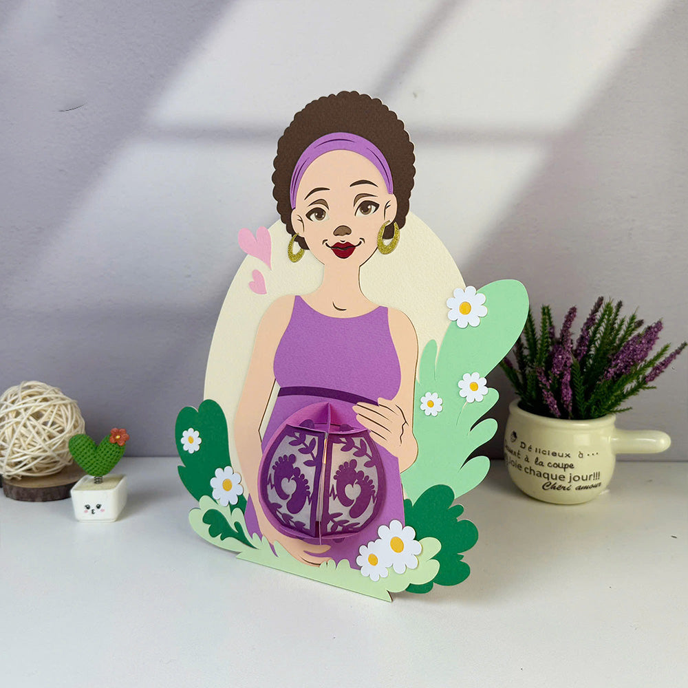 Pregnant Mother 3 – 3D Lantern SVG File for Cricut & Silhouette