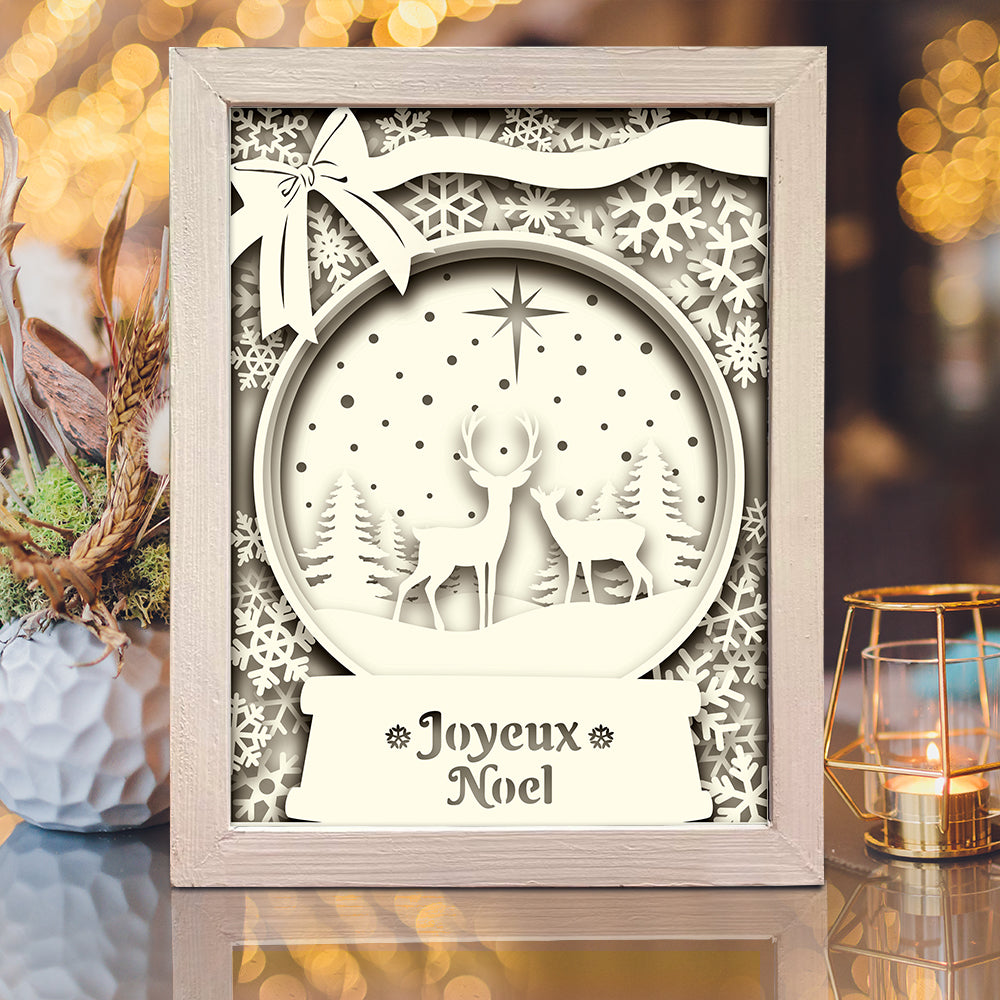 Joyeux Noel 15 – 3D Lightbox SVG File for Cricut & Silhouette