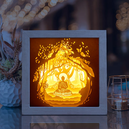 Buddha 1 Square – 3D Lightbox SVG File for Cricut & Silhouette