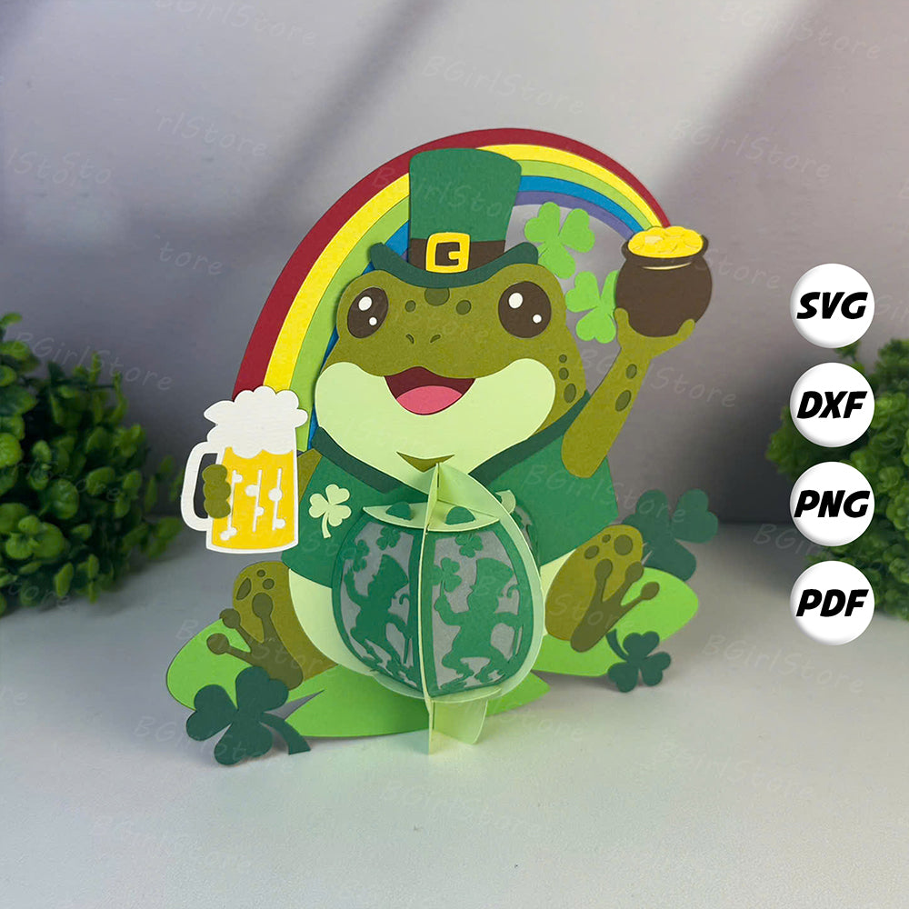 Patrick's Day Frog – 3D Lantern SVG File for Cricut & Silhouette