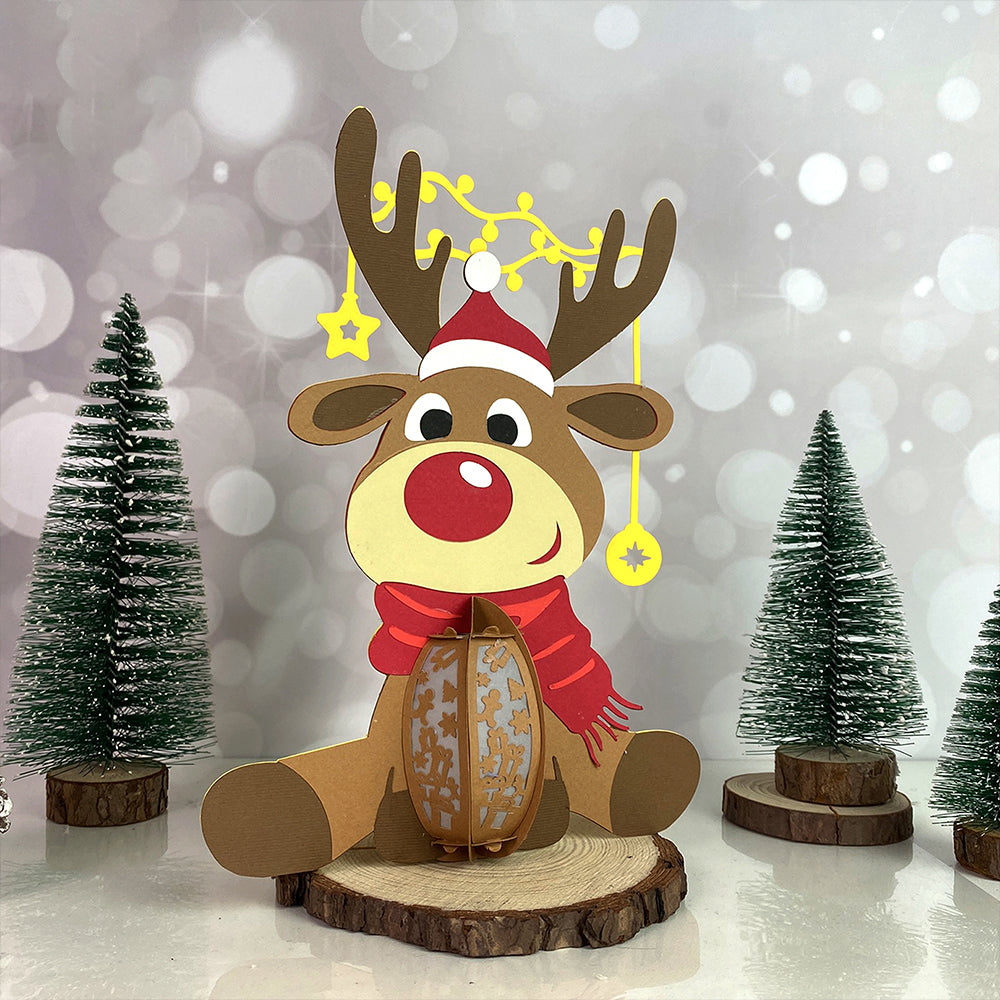Reindeer Reindeer – 3D Lantern SVG File for Cricut & Silhouette