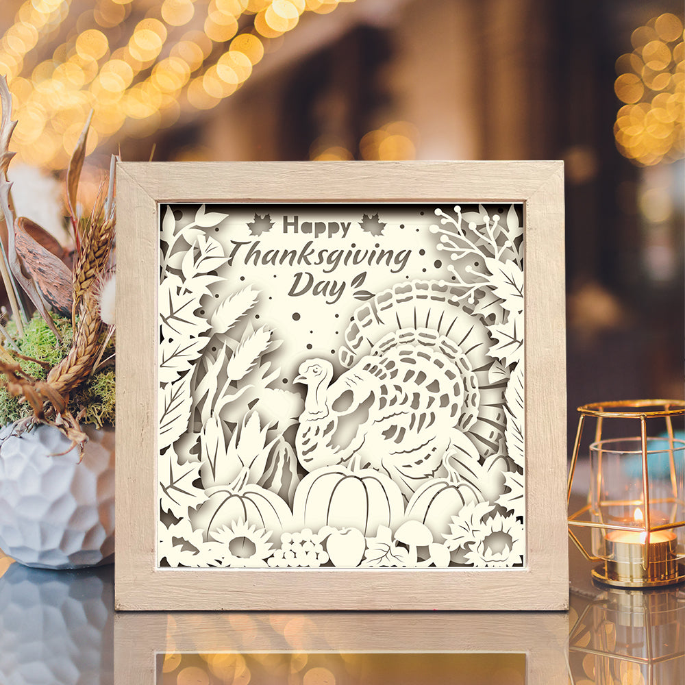 Happy Thanksgiving Day – 3D Lightbox SVG File for Cricut & Silhouette