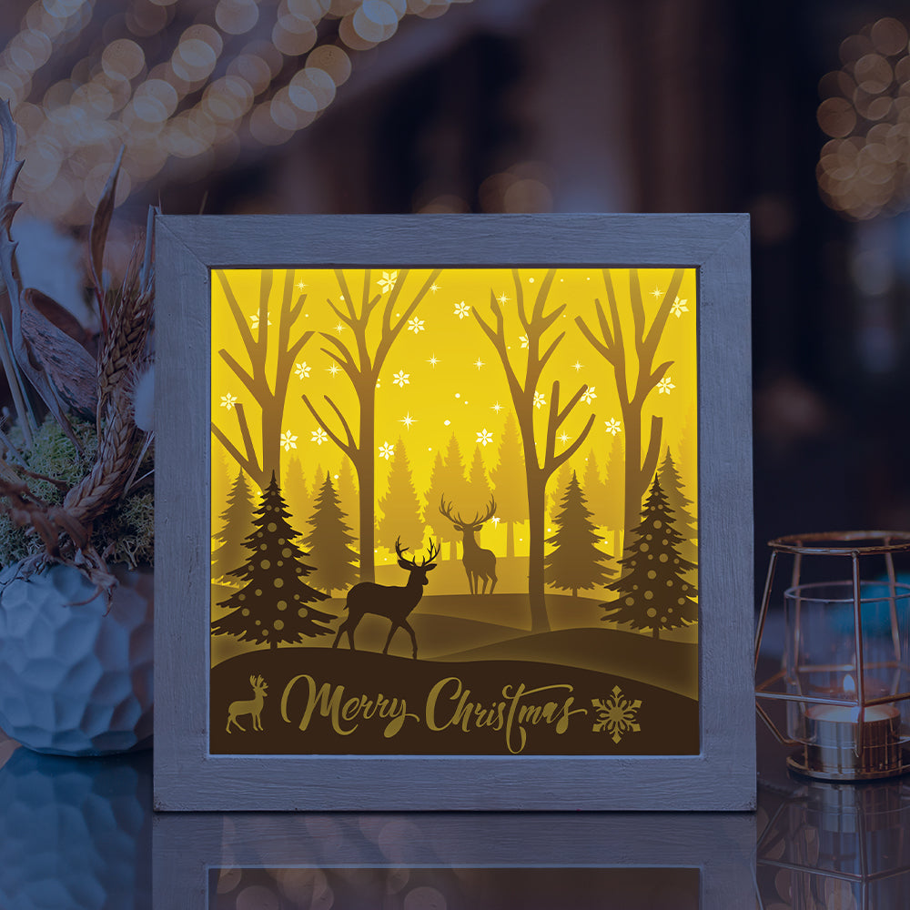 Merry Christmas 18 – 3D Lightbox SVG File for Cricut & Silhouette