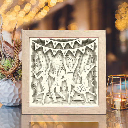 New Year's Eve Party – 3D Lightbox SVG File for Cricut & Silhouette