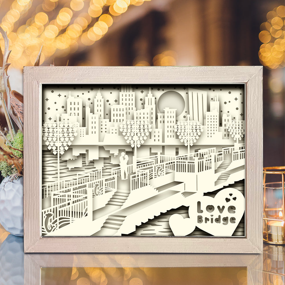 Love Bridge – 3D Lightbox SVG File for Cricut & Silhouette