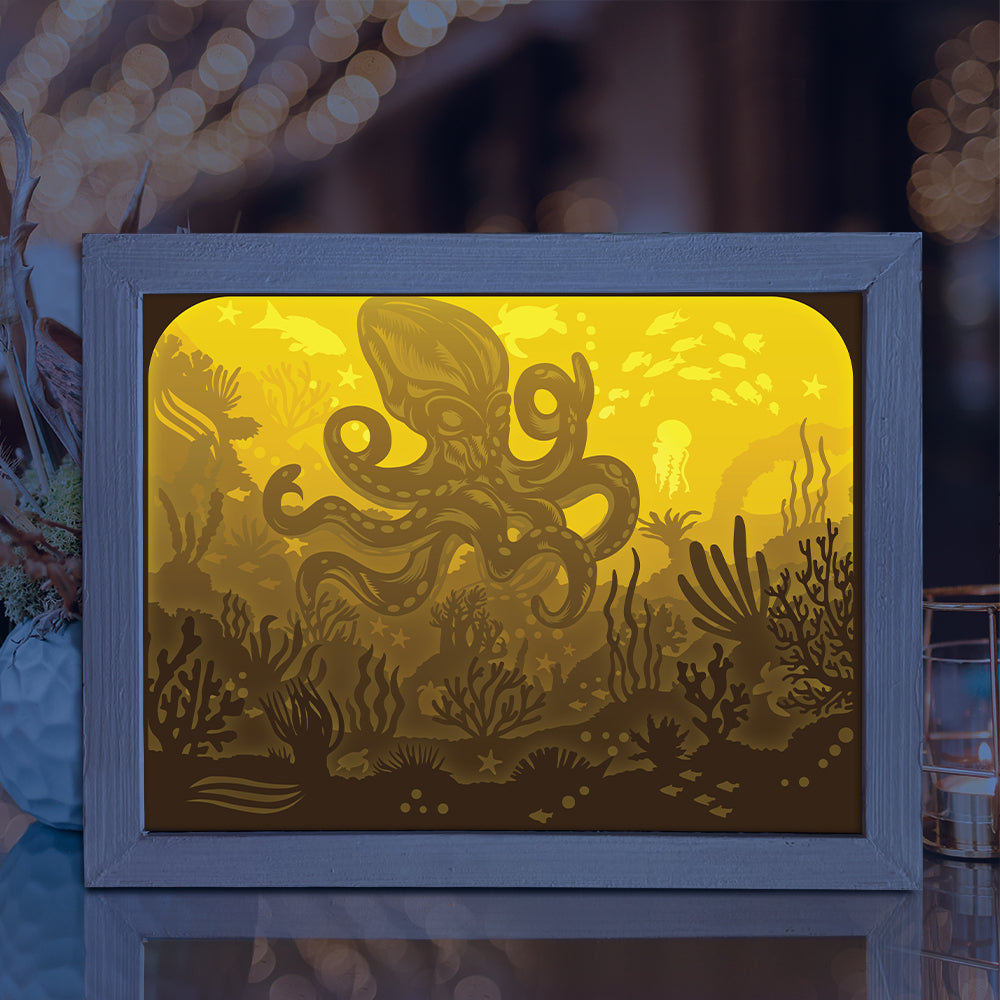 Octopus – 3D Lightbox SVG File for Cricut & Silhouette