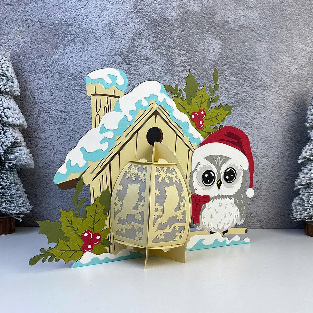 Owl 5 - 3D Christmas Lantern File - Cricut File  - VEKTOR KRAFT