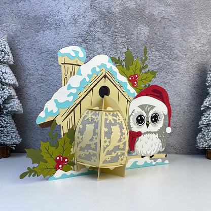 Owl 5 - 3D Christmas Lantern File - Cricut File  - VEKTOR KRAFT