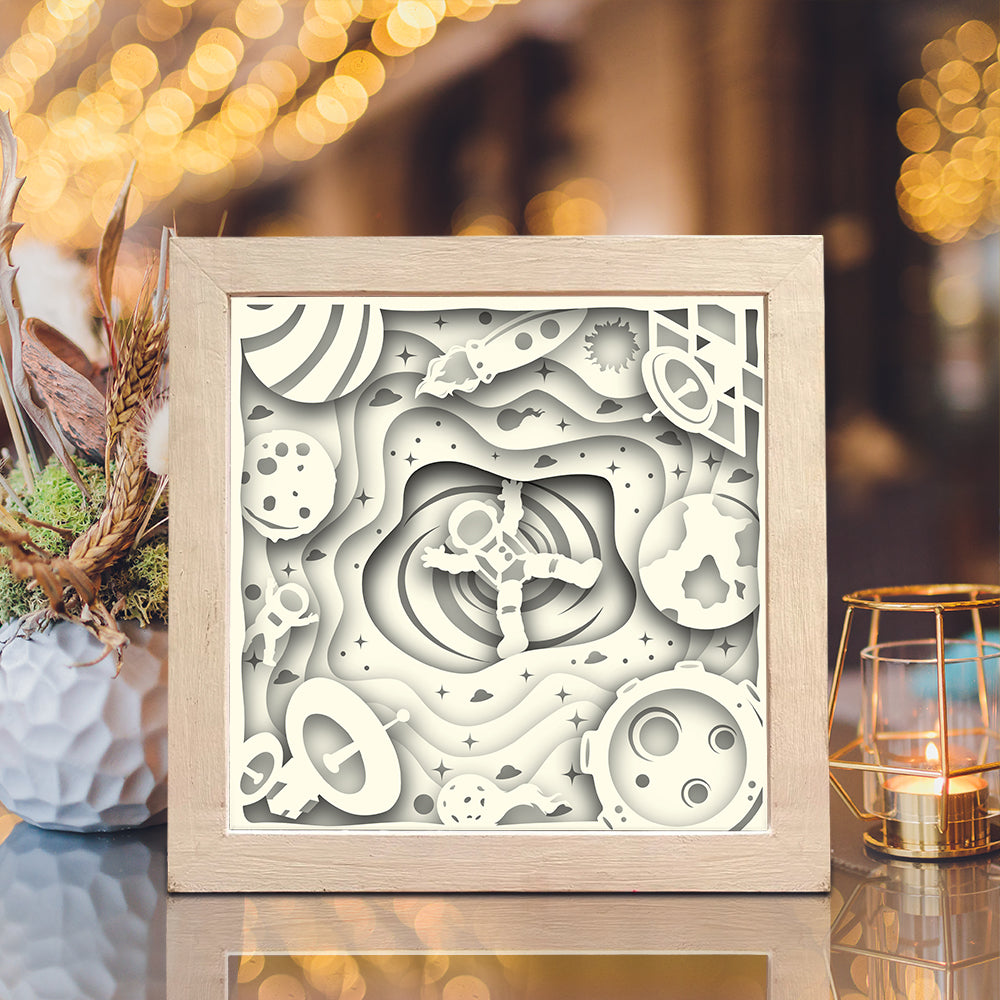 Astronaut – 3D Lightbox SVG File for Cricut & Silhouette