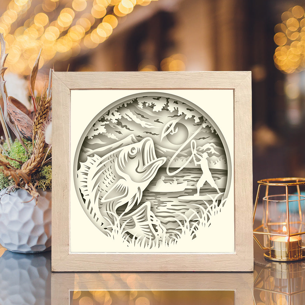 Fishing – 3D Lightbox SVG File for Cricut & Silhouette