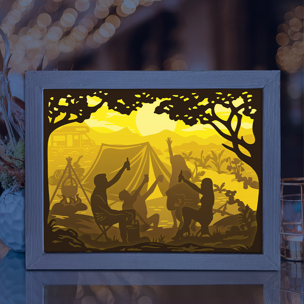 Camping 2 – 3D Lightbox SVG File for Cricut & Silhouette