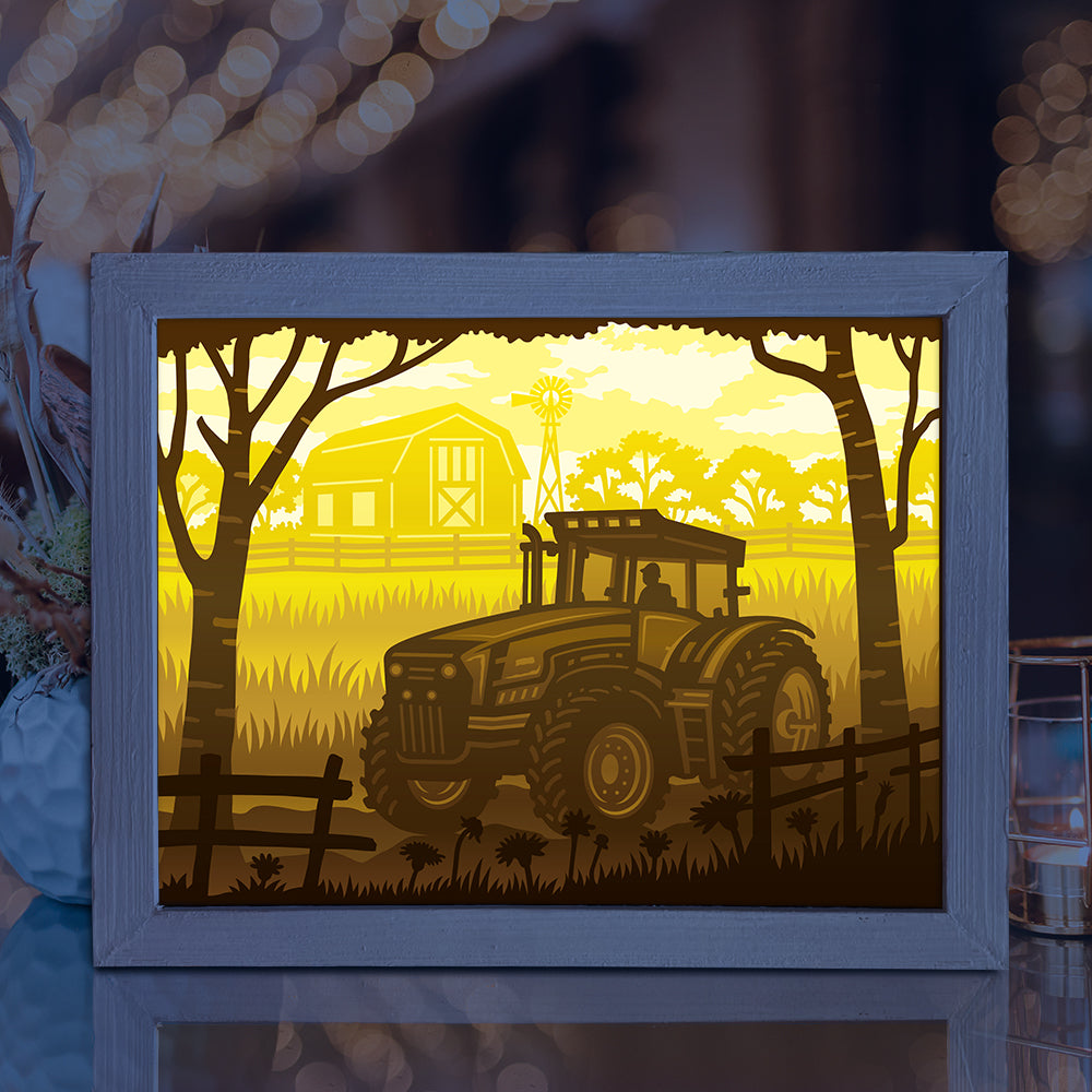Tractor – 3D Lightbox SVG File for Cricut & Silhouette