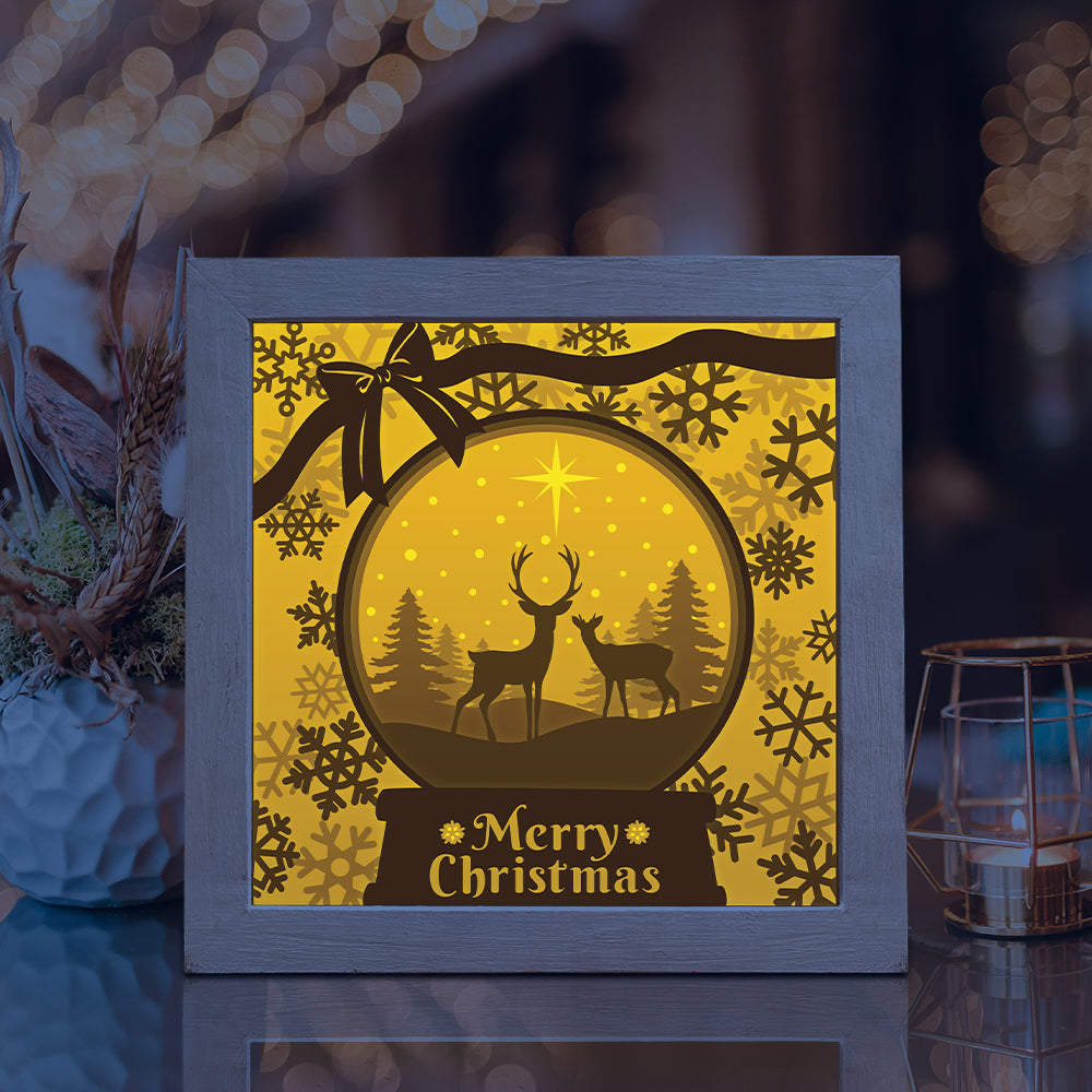 Joyeux Noel 15 Square – 3D Lightbox SVG File for Cricut & Silhouette