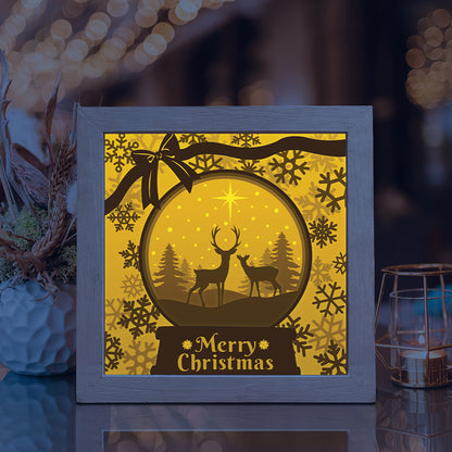 Joyeux Noel 15 Square – 3D Lightbox SVG File for Cricut & Silhouette