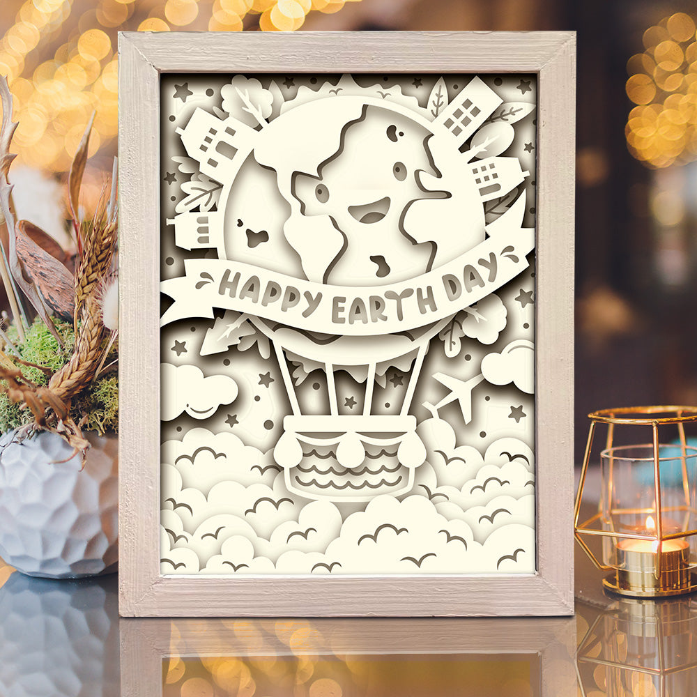 Earth Day 3 – 3D Lightbox SVG File for Cricut & Silhouette
