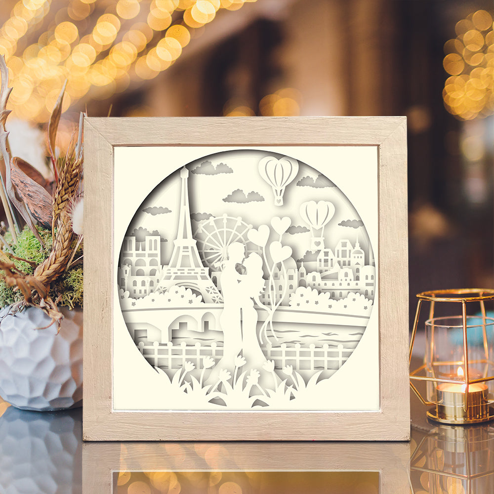 Love In Paris 5 – 3D Lightbox SVG File for Cricut & Silhouette