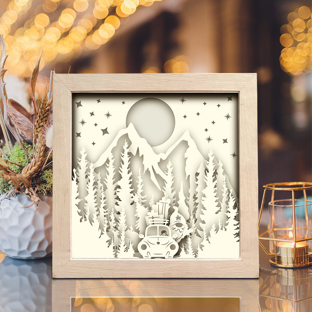 Christmas Gnome 2 – 3D Lightbox SVG File for Cricut & Silhouette