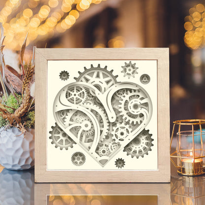 Heart Gear 4 – 3D Lightbox SVG File for Cricut & Silhouette