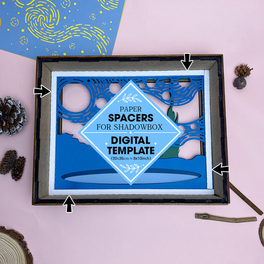 Paper Spacers Digital File DIY For Rectangle Box - Cricut File - 8x10 inches - VEKTOR KRAFT