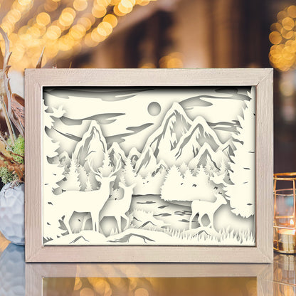 Deer In The Forest 2 – 3D Lightbox SVG File for Cricut & Silhouette