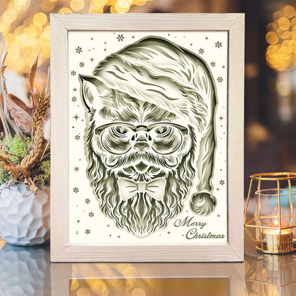 Christmas Cat – 3D Lightbox SVG File for Cricut & Silhouette
