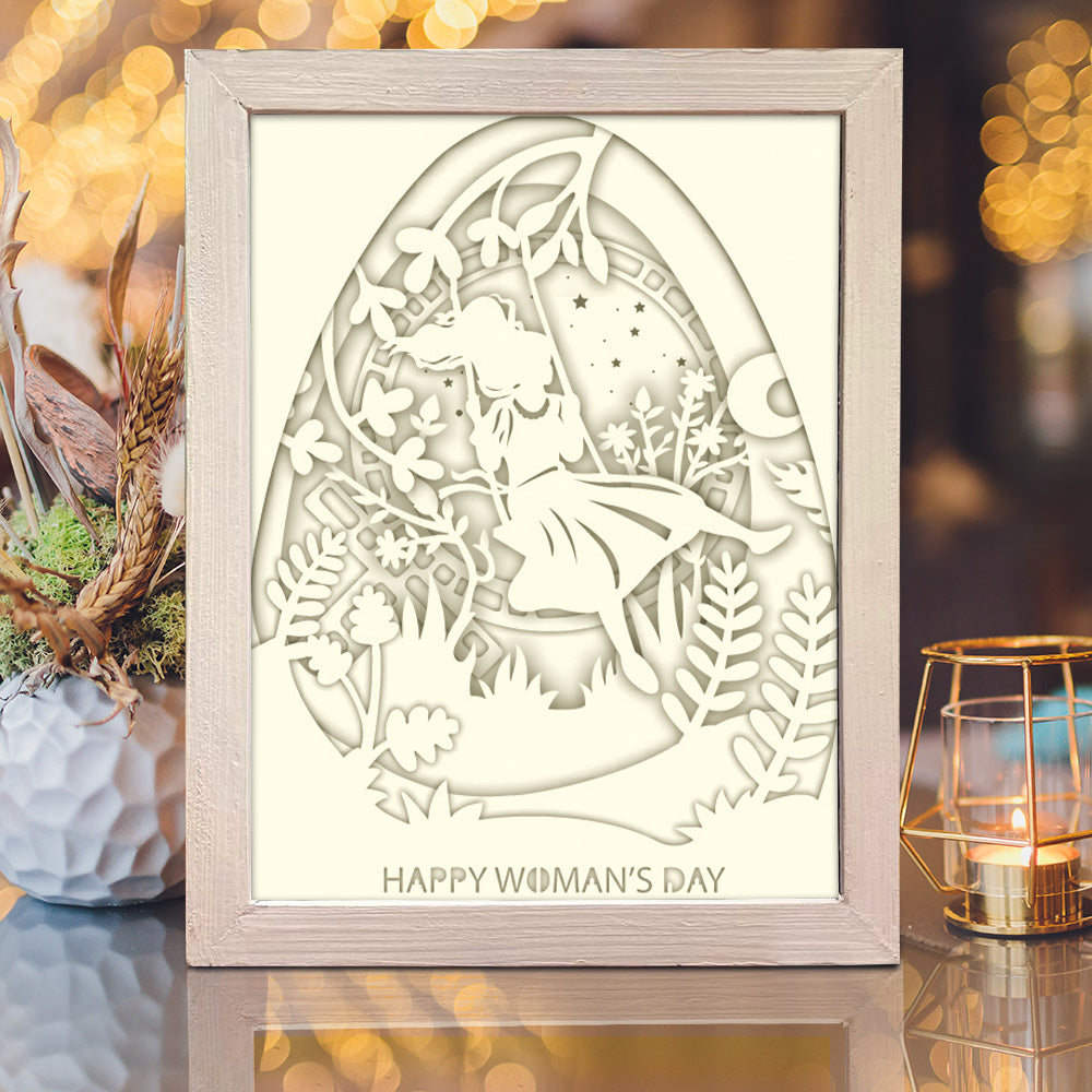 Happy Women's Day 5 – 3D Lightbox SVG File for Cricut & Silhouette