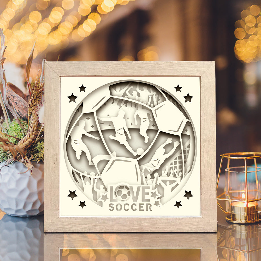 Soccer 4 – 3D Lightbox SVG File for Cricut & Silhouette