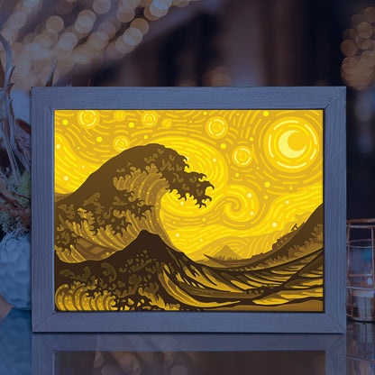 The Great Wave – 3D Lightbox SVG File for Cricut & Silhouette