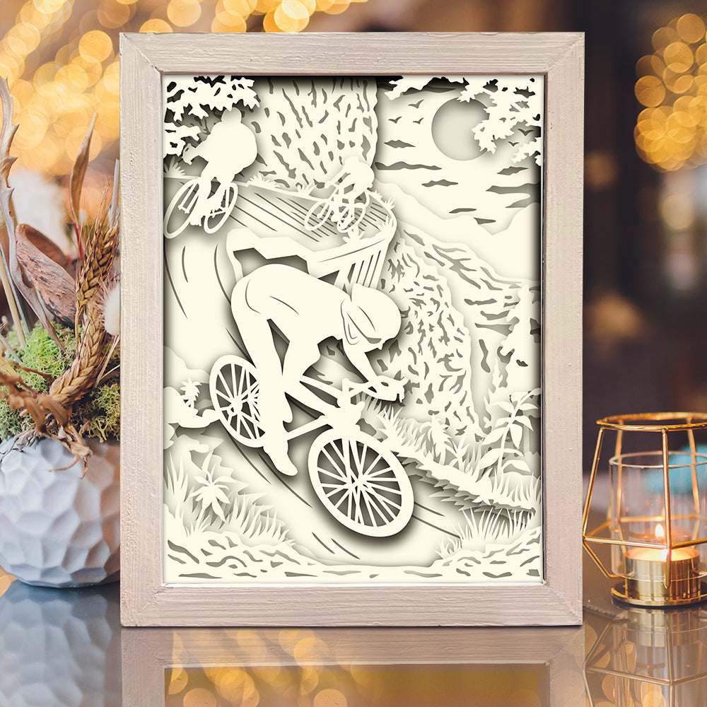 Cycling – 3D Lightbox SVG File for Cricut & Silhouette