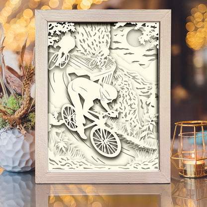 Cycling – 3D Lightbox SVG File for Cricut & Silhouette