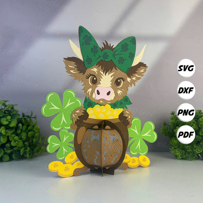 Highland Cow – 3D Lantern SVG File for Cricut & Silhouette