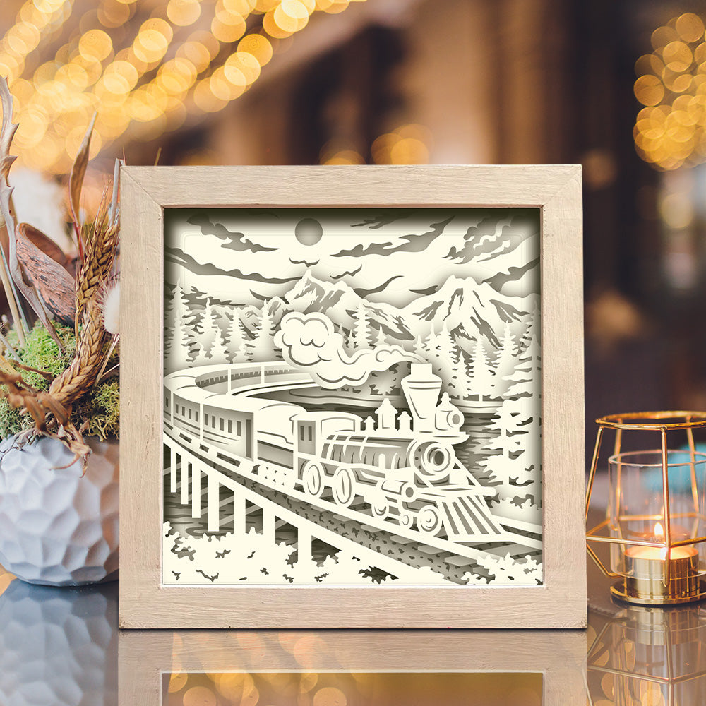Old Train 2 – 3D Lightbox SVG File for Cricut & Silhouette