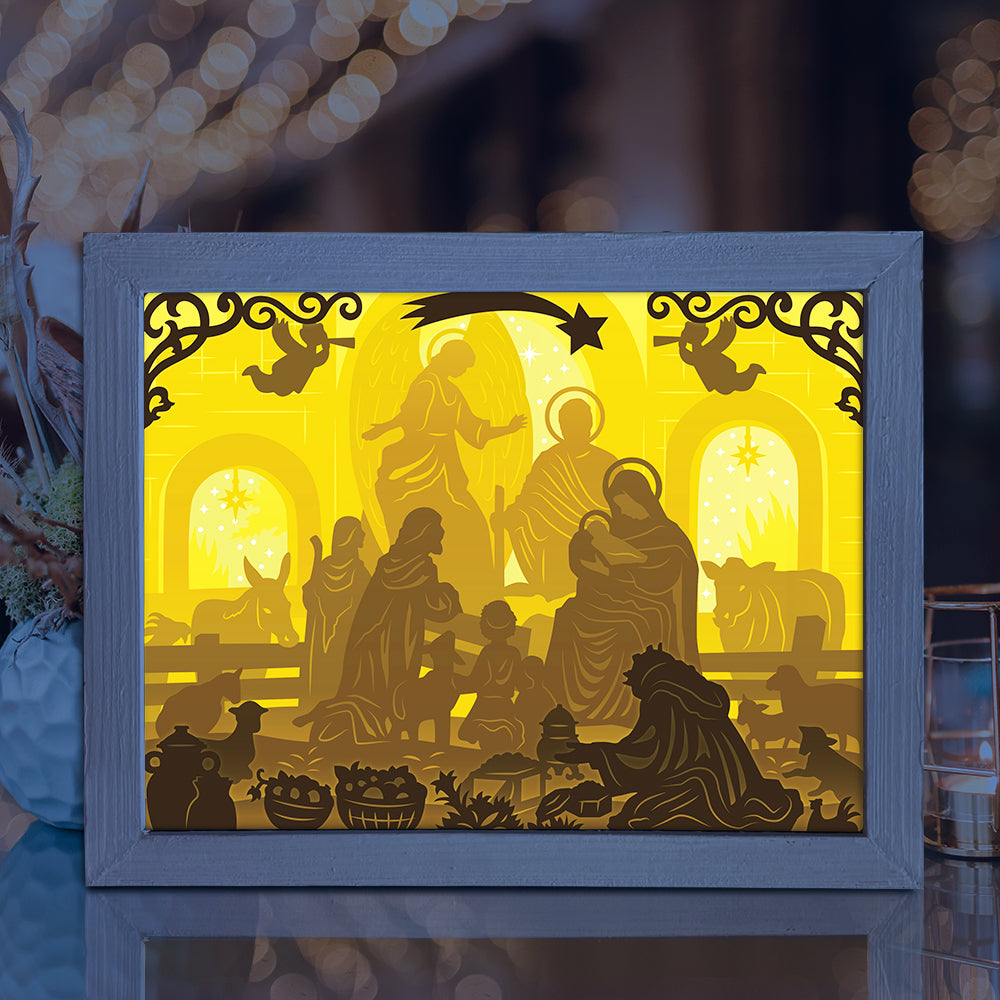 Christmas Nativity – 3D Lightbox SVG File for Cricut & Silhouette